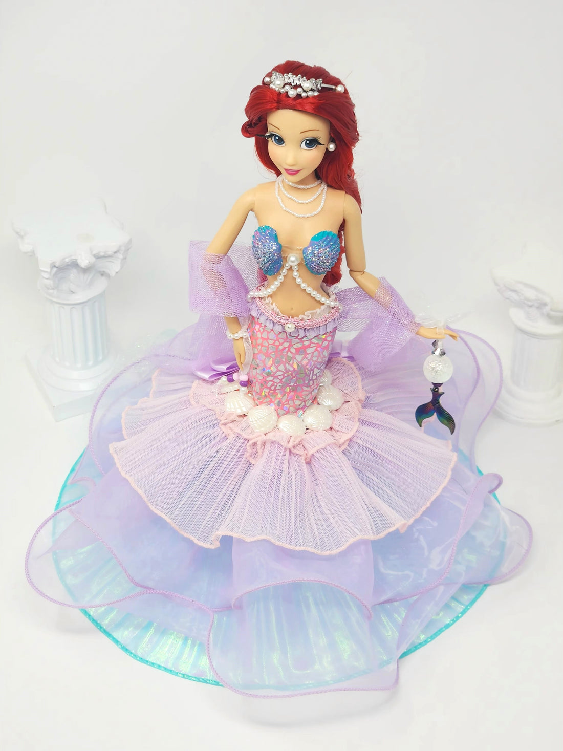 Ariel Doll, OOAK, Emerging from the Sea, 12" Doll, 11-Piece Ensemble