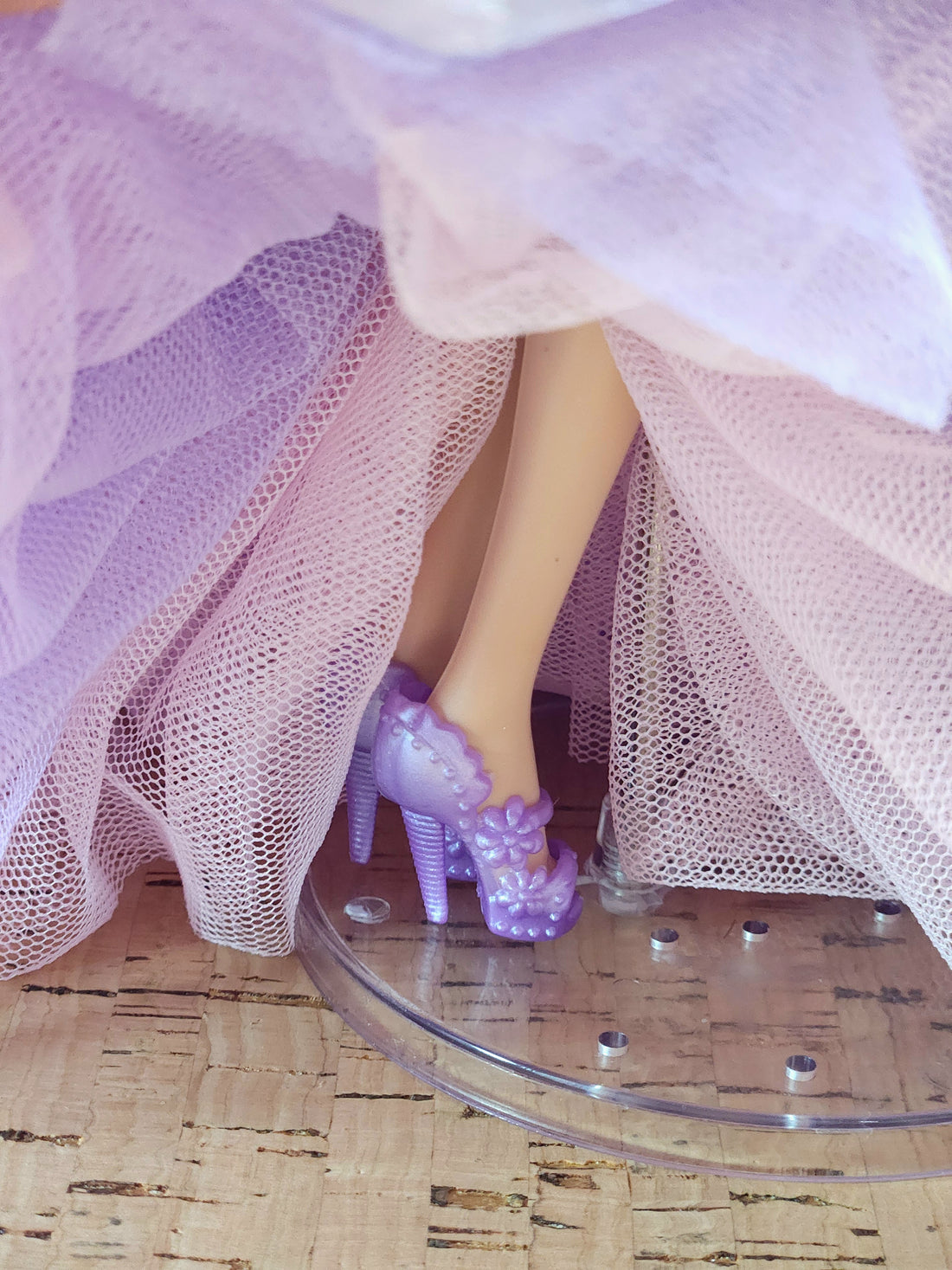 Ariel Doll, Lavender Pink Mermaid Dress, 12" Princess Ensemble, 10-PC Ensemble, Rhinestones, Pearls