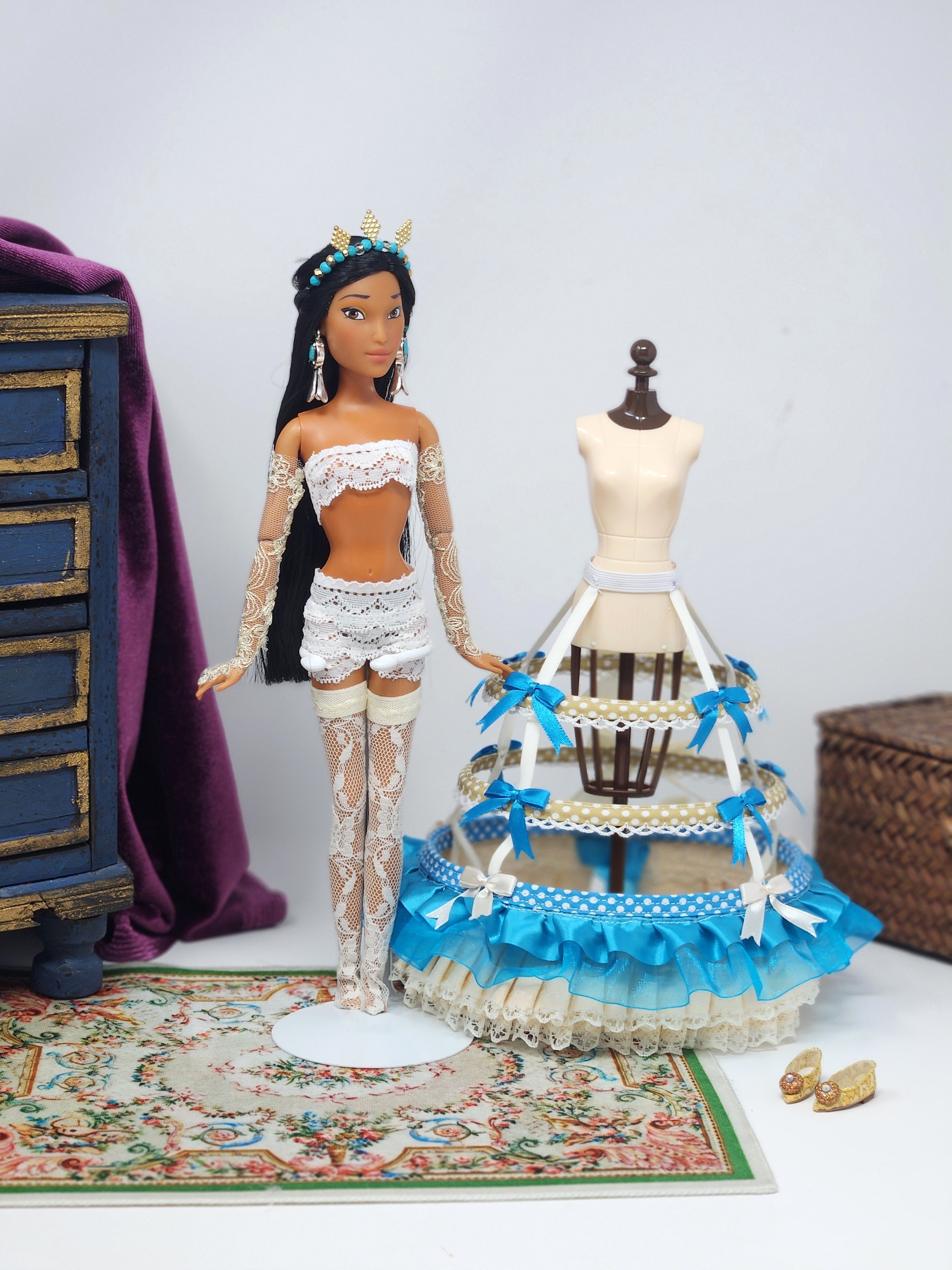OOAK Lady Rebecca Rolfe (Pocahontas) | Designer Doll | Historically Inspired Jacobean Court Gown | 18-Piece Collector Ensemble