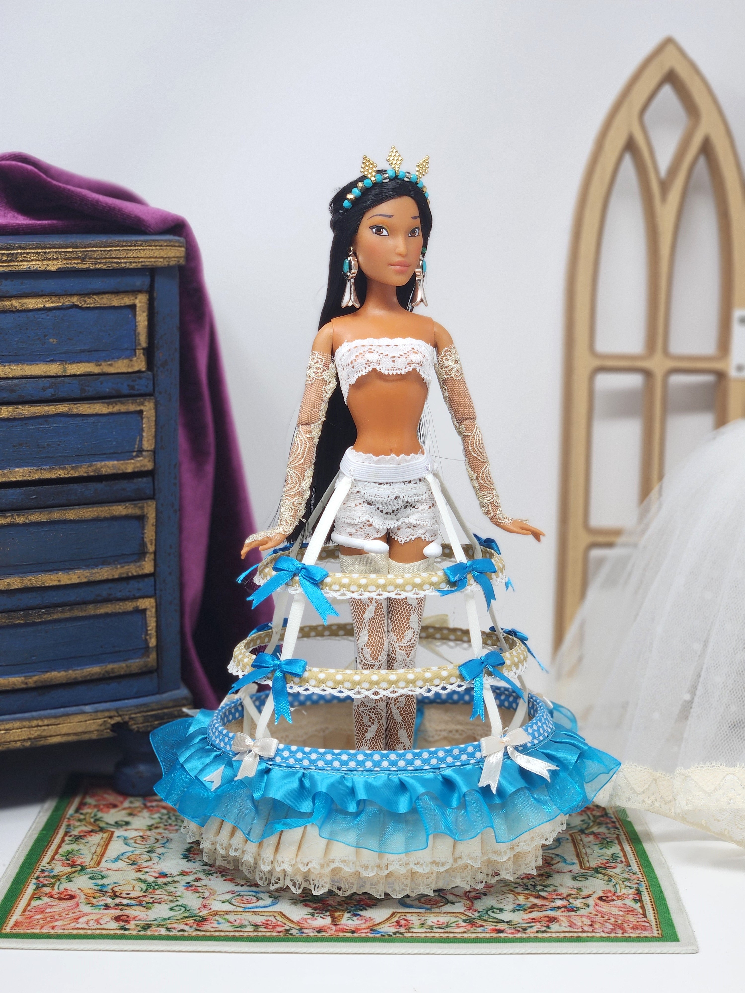 OOAK Lady Rebecca Rolfe (Pocahontas) | Designer Doll | Historically Inspired Jacobean Court Gown | 18-Piece Collector Ensemble