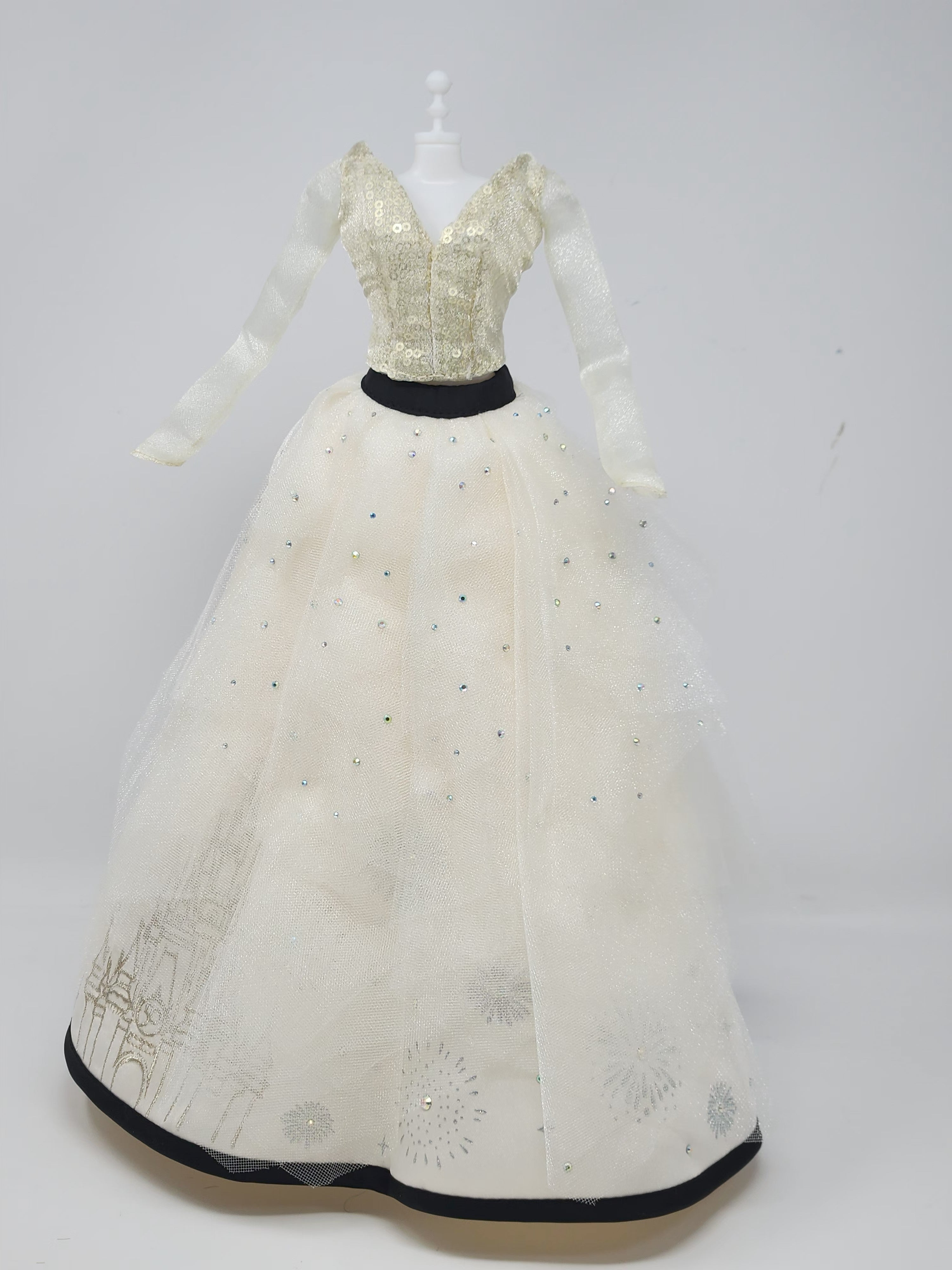 Cinderella Doll, OOAK, 17 in, Pink Gown, 15-Piece Ensemble, Rhinestones, Bespoke