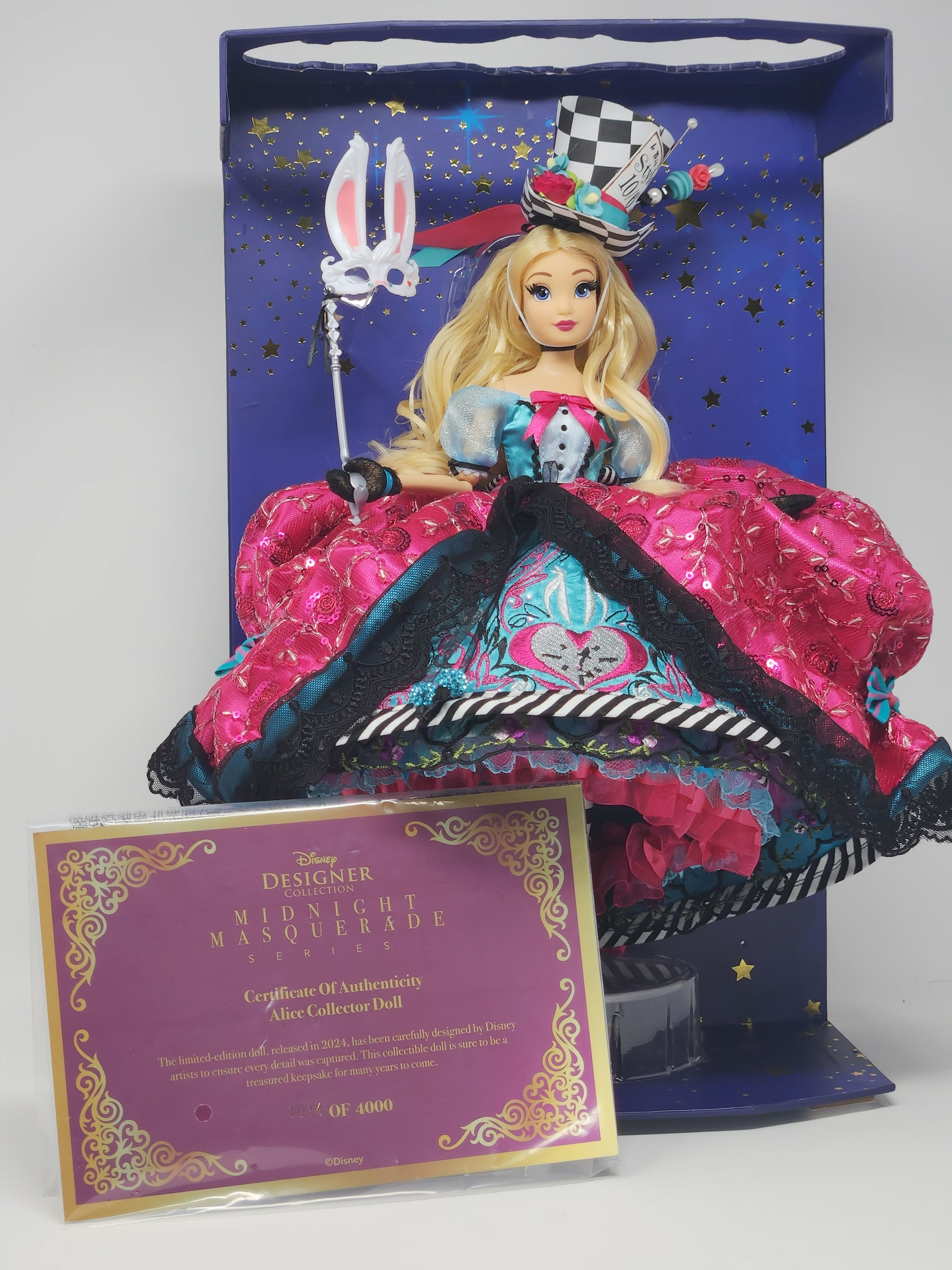 Alice in Wonderland Doll, OOAK, Midnight Masquerade, 12", 17-Piece Ensemble, Marie Antoinette inspired, Remake, Bespoke