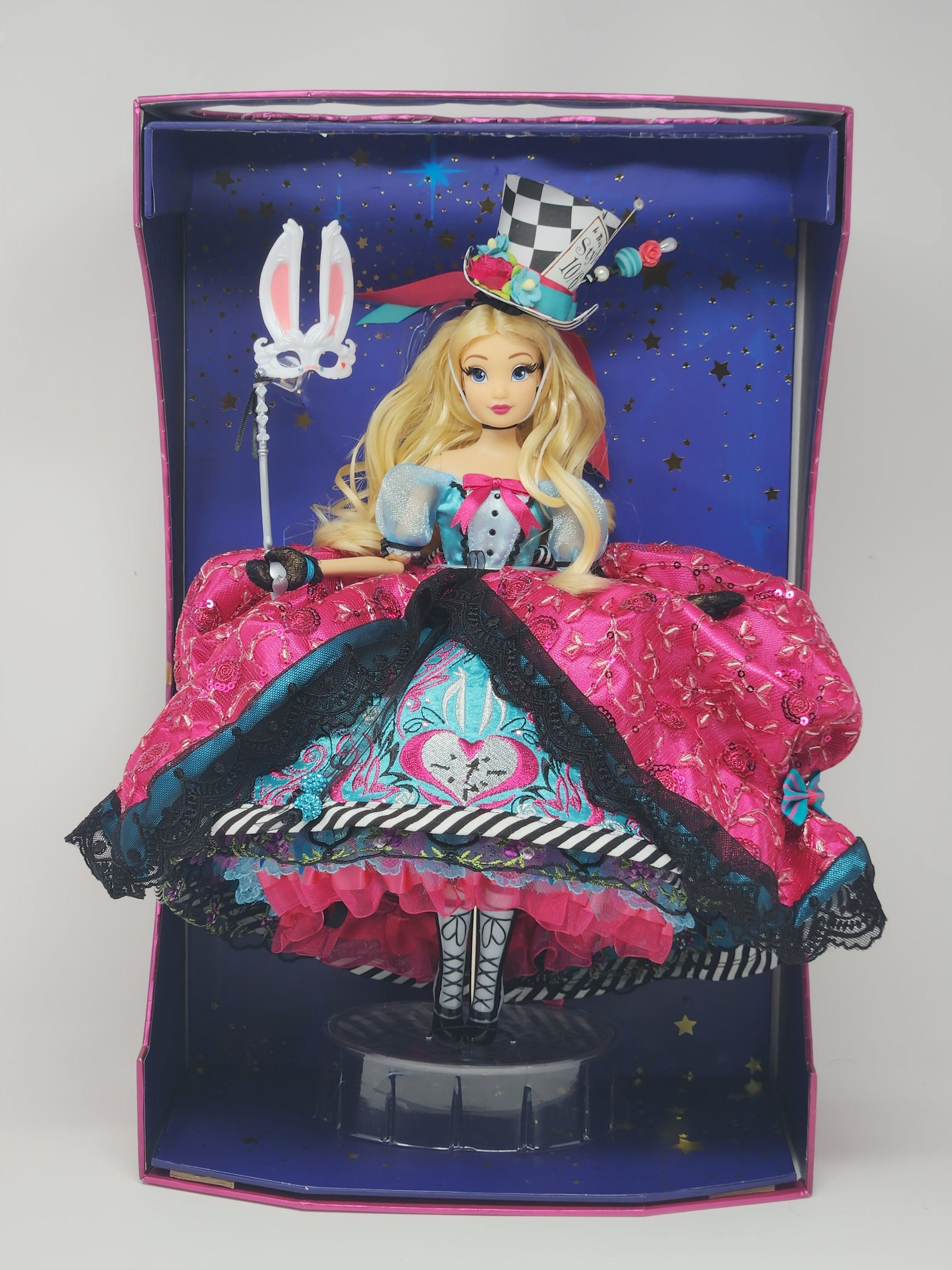 Alice in Wonderland Doll, OOAK, Midnight Masquerade, 12", 17-Piece Ensemble, Marie Antoinette inspired, Remake, Bespoke