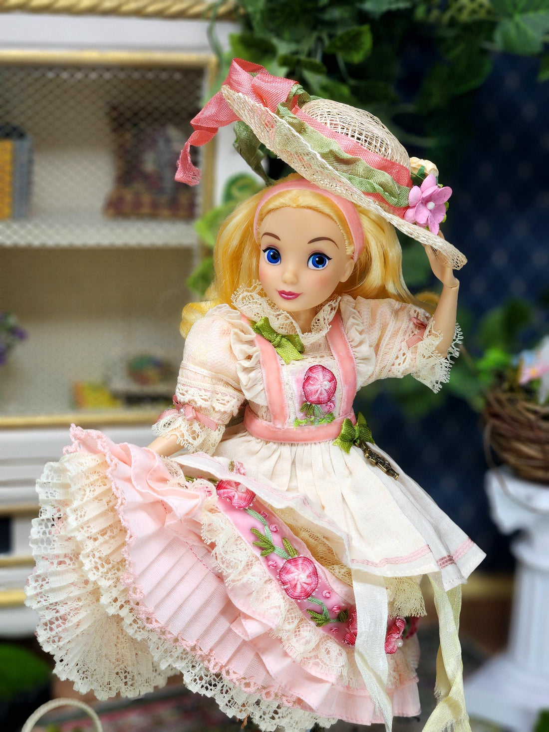 OOAK Alice in Wonderland Doll: 12-Piece Victorian Ensemble
